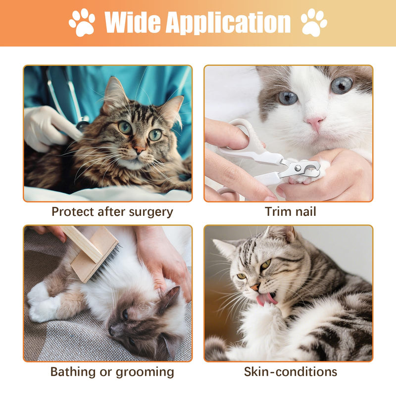Cat Cone Collar Soft, Comfortable E Collar for Cats After Surgery, Recovery Elizabethan Collar for Cats Kitten to Stop Licking, Orange M