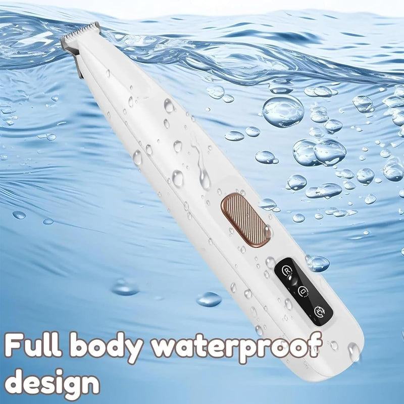 Ntrjtrss Electric Paw Trimmer for Dogs Cats, Upgraded Quiet Rechargeable Clipper with LED Light, 2 Wide Blades, Waterproof Grooming Clippers for Paws, Ears, Face, Rump and Eyes - PawsPlanet Australia