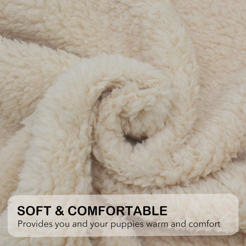 1 Pack 3 Dog Blanket Calming Blankets Fluffy Premium Fleece Puppy Blanket Soft Sherpa Pet Blanket for Dog Puppy Cat Beige,Medium(29'' x20’’) Medium(29'' x20’’) - PawsPlanet Australia