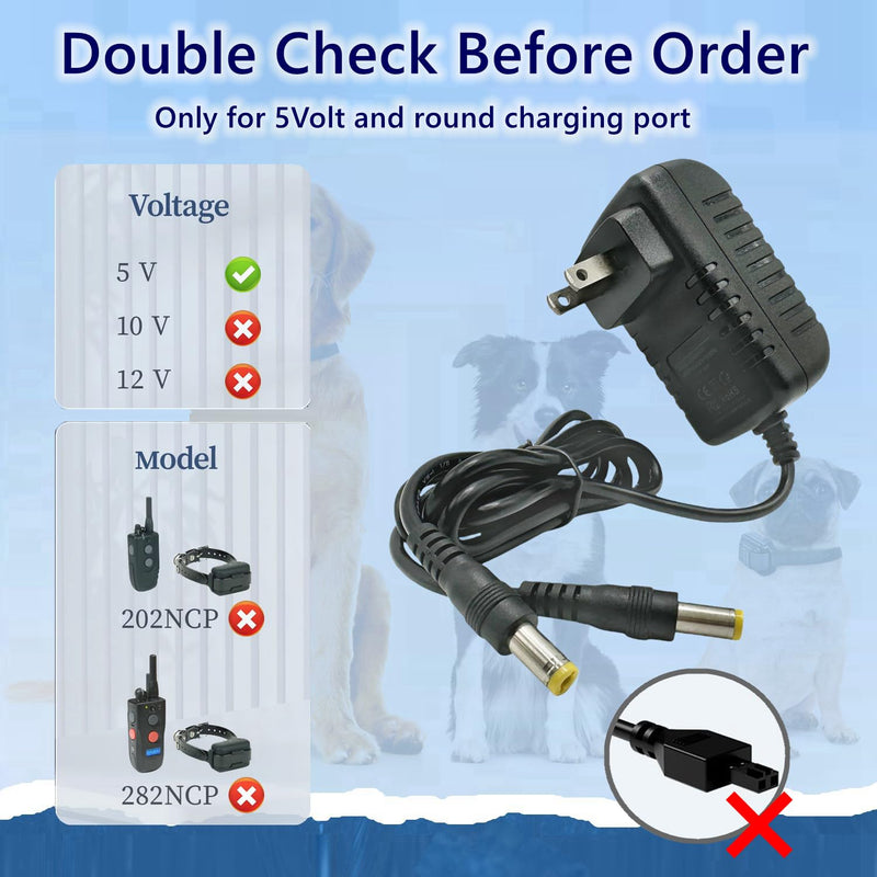 Replacement Cord for Mini Educator E Collar Charger, Dual Lead Charger Compatible with Educator 300, 400 Series, RX, FOB and BP-504 Dog Training Collar Power Supply Adapter Cord - PawsPlanet Australia