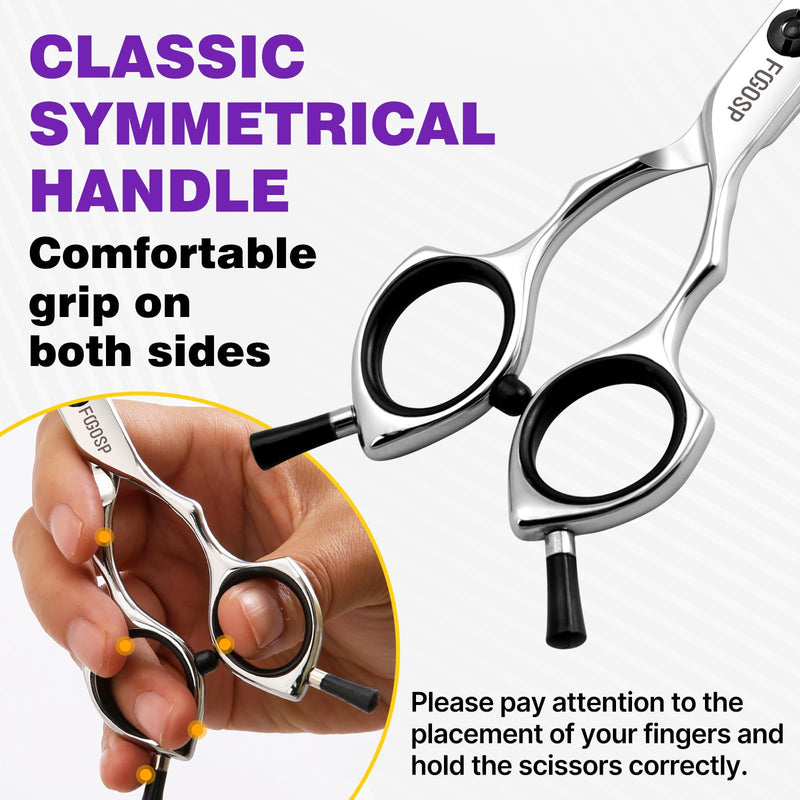 Curved Dog Grooming Scissors with Blunt Tip 6.5 in Round Curve Shears for Pet Dogs Cat Japan 440C 30°Arc Upward & Downward for Trimming Face and Paws at Home Safety Safety Curved - PawsPlanet Australia
