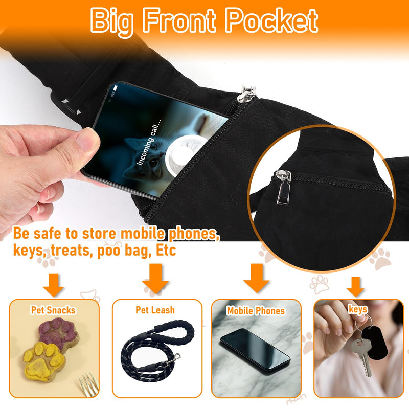 Dog Carrier Sling, Hand Dog Carrying Bag, Puppy Sling with Adjustable Shoulder Strap, Front Pocket, Machine Washable Pet Carrier Bag Shoulder Bag for Puppy Cat Pet - PawsPlanet Australia