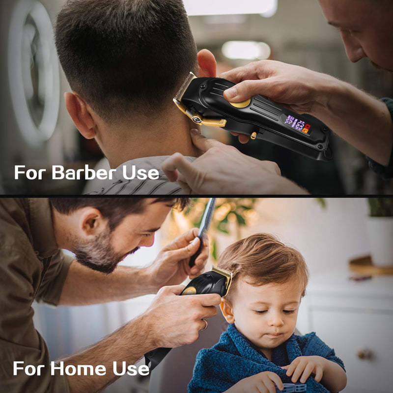 CIICII Mens Hair Clippers and Trimmers Set, Professional Cordless Barber Clippers for Hair Cutting Kit (Rechargeable USB Adjustable Beard & Hair Trimmer Haircut Kit) Clippers for Men DIY Home Salon Black Clippers & Trimmers Set