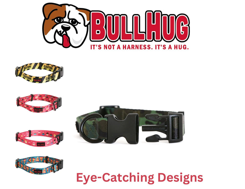 BullHug Adjustable Dog Collar – Soft Durable Polyester, Vibrant Prints, Quick-Release UTX Buckle, Comfortable for Small to Large Dogs (Collar: 30-44 cm - (Donuts, Medium)) Donuts Medium - (Width 2.5 cm , Neck 30-44 cm)
