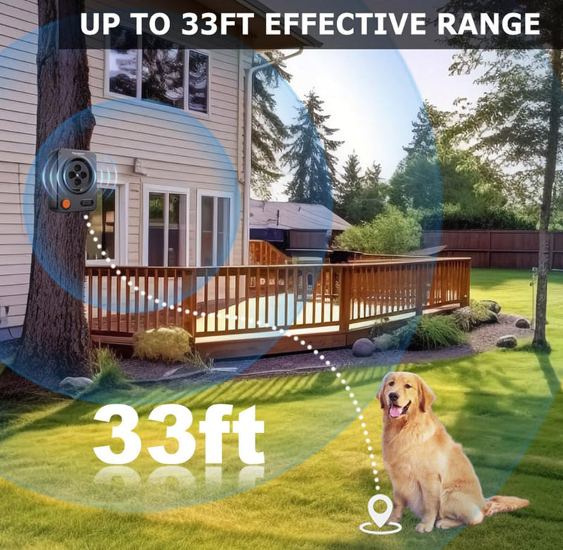 Anti Barking Devices, Ultrasonic Barking Deterrent Devices with 3 Frequency Modes & 33FT, Waterproof Rechargeable Dog Bark Box Stop Barking Devices for Indoor Outdoor – No App Needed, Instant Use Standard black