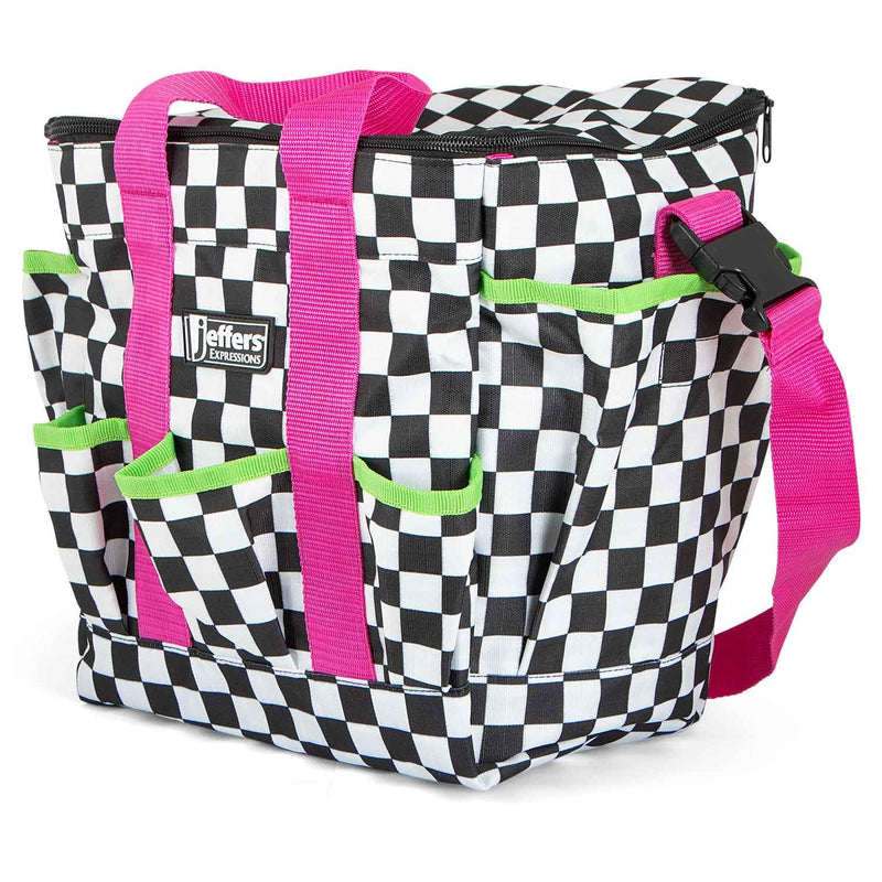 Jeffers Expression Deluxe Grooming Bag, Skater Cowgirl – Zippered Top Organizer for Brushes, Spray, Hoof Picks, Tack & Accessories – Travel, Camping, Horse, Dog, Cat & Pet Grooming Tote
