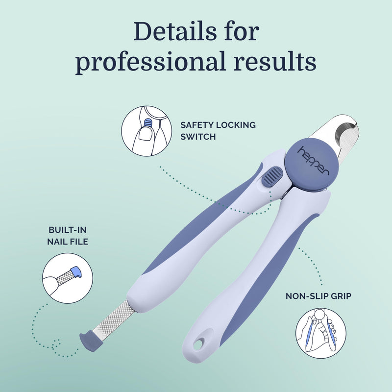 Hepper Cat Nail Clipper Kit - Small and Large Sharp Cat Claw Clippers with Added Nail File and Storage Pouch - Cat Nail Clippers with Safety Guard and Lock - Professional Cat Manicure … Blue - PawsPlanet Australia