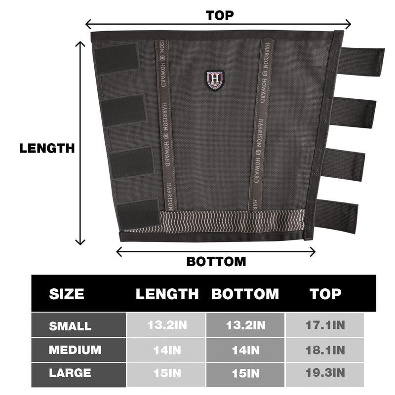 Harrison Howard Loose-Fitting Horse Fly Boots UV-Protective, Durable Fine Mesh Leggins with Reflective Strips (Set of 4) Large Black