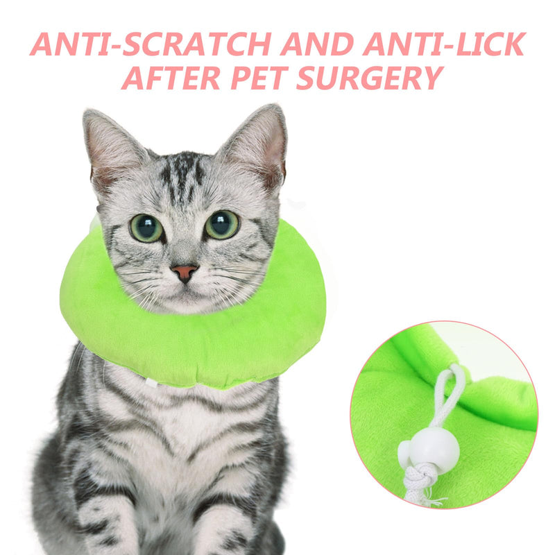 Didiseaon Breathable Nylon Recovery Collar for Cats with Cute Cartoon Design, Comfortable and Lightweight for Recovery Phase After Surgery