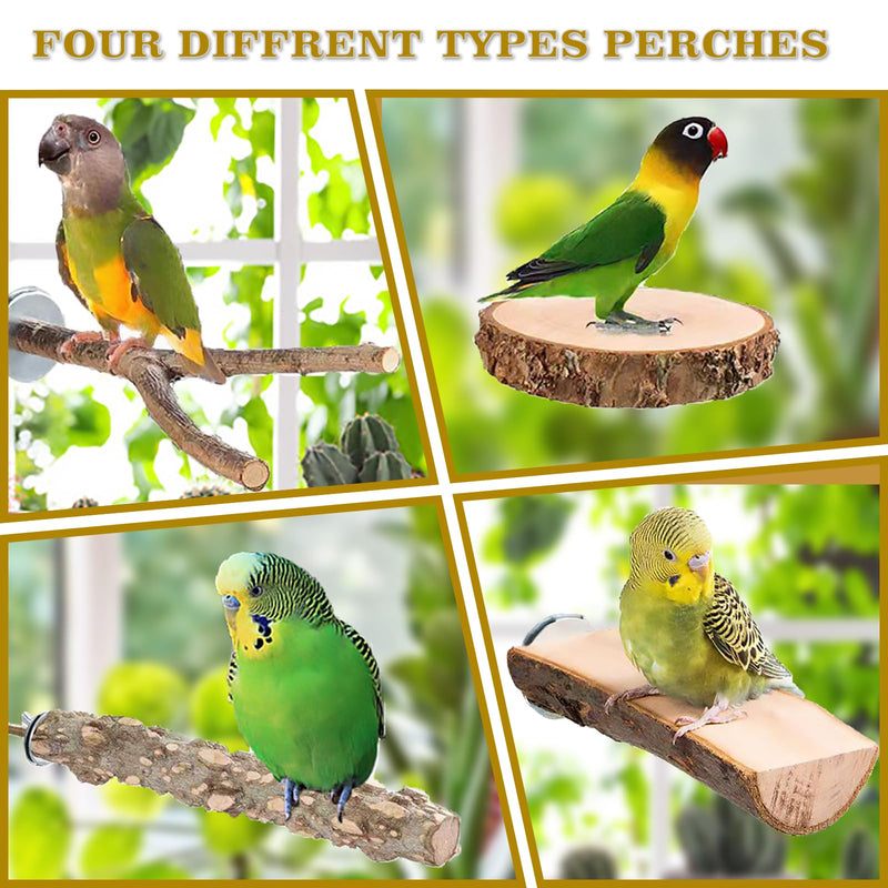 4PCS Bird Perches Parrot Stand Toys Platform Cage Accessories Paw Grinding Fork Branches Chewing Exercise Stick for Parakeets Cockatiels Conures Budgies Macaws Parrotlets Lovebirds Finches - PawsPlanet Australia