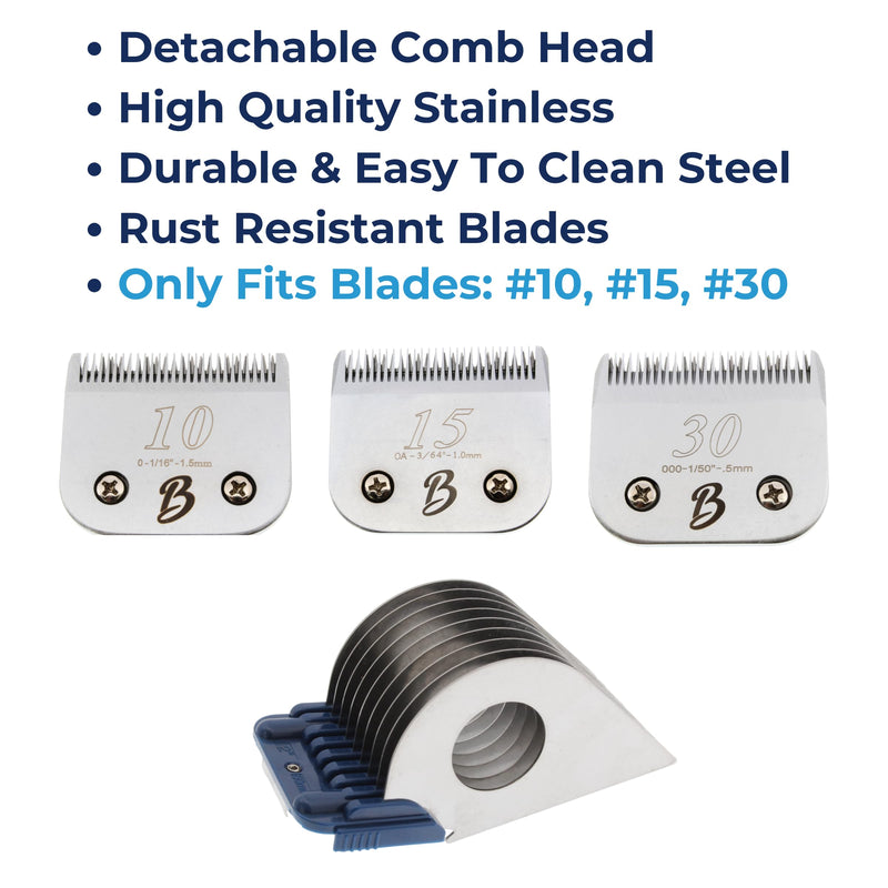 50MM or 2" Animal Clipper Guard Attachment (Not Compatible with 5-in-1 Blade) for A5 Series Clippers |Stainless Steel Blade for Professional Dog Groomers| Snap-On/Off Guard Combs for Dog Grooming - PawsPlanet Australia