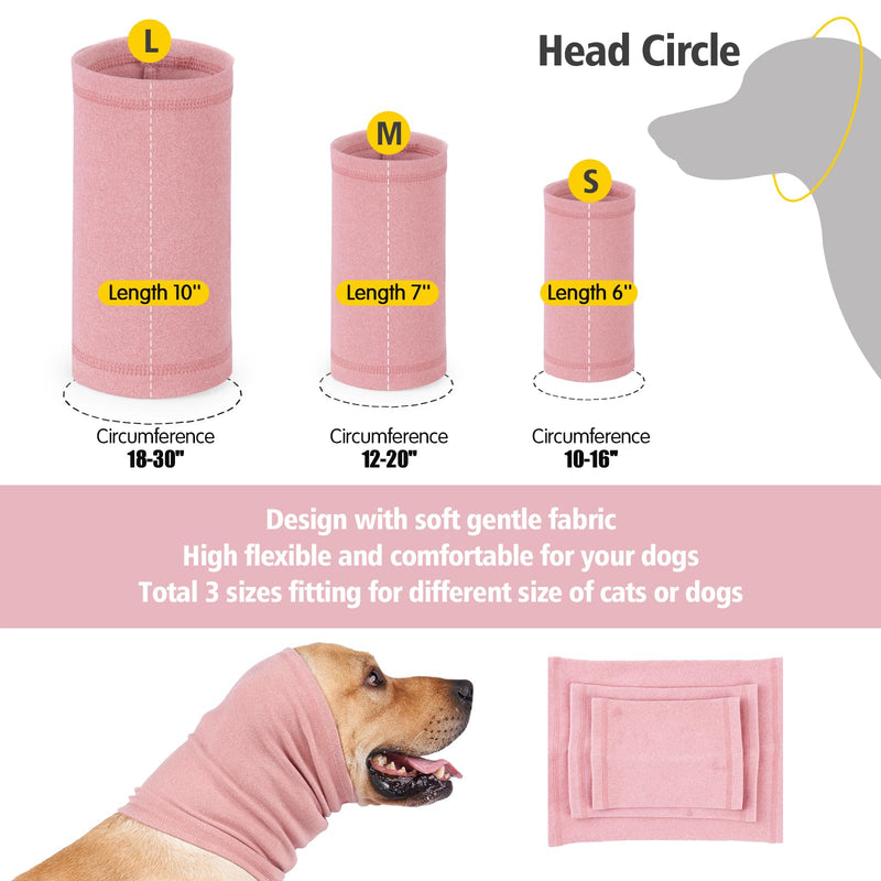 Meifsou Calming Hoodie for Dogs - Stretchy Dog Ear Cover, No Shake Anxiety Head Wrap Quiet Ears, Pet Snoods for Thunder, Lightning, Fireworks, Vet Visits, Grooming, Rabbit Plush Fabric, Light Blue M M-Head Circle(12"~20")