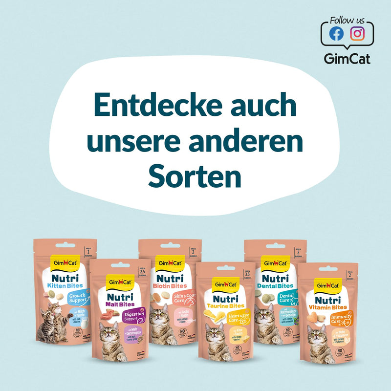 GimCat Nutri Dental Bites - Delicious Snack with a Targeted Formula for the Wellbeing of Your Cat - 1 Bag (1 x 425 g)