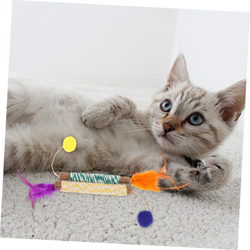 Kichvoe 2 pcs Cat Toy Silver Wine Chew Toy made from Actinidia Polygama for Indoor Cats, Chew Toy for Dental Care, Small Indoor