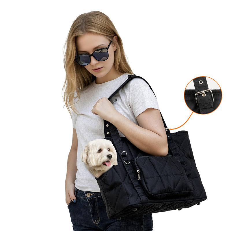 Dog Carriers for Small Dogs Pet Carrier Purse for Puppy and Cats Stylish Tote Bag with Pockets Adjustable Shoulder Strap for Travel/Shopping Black - PawsPlanet Australia