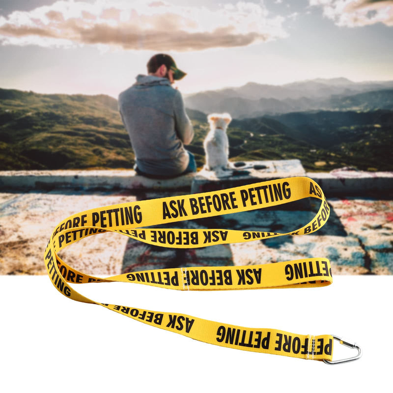 JXGZSO Ask Before Petting/Ask to Pet Nervous Yellow Dog Lead Nervous Shy Rescue Dog Gift (Ask Before Pet Leashes) Ask Before Pet Leashes - PawsPlanet Australia