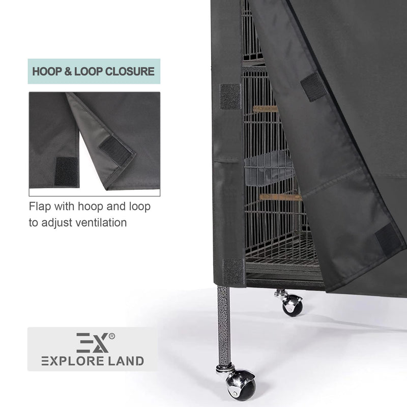Explore Land Bird Universal Pet Cage Cover Good Night for Cats, Mink, Totoro, Parakeet, Parrot and Small Animals (Black, L) Large Black - PawsPlanet Australia