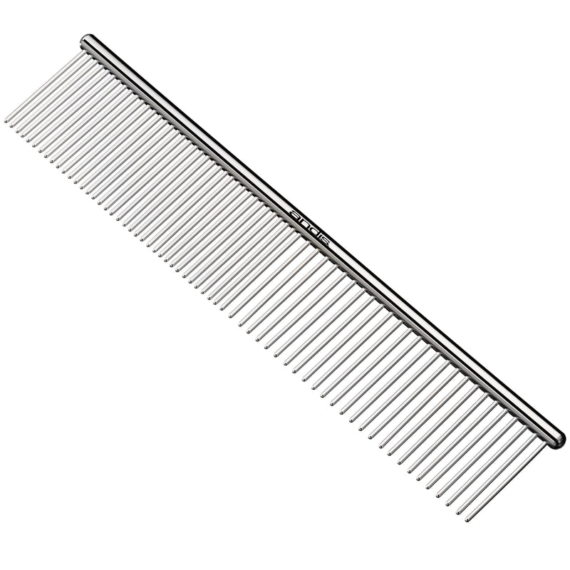 Andis 65730 Stainless-Steel Comb for Knots, Mats & Loose Hair Removal - Effective Dematting Tool, Comfortable, Lightweight, Portable & Safe for Dogs, Cats & Pets – Silver, 7-1/2-Inch 7 1/2 Inch