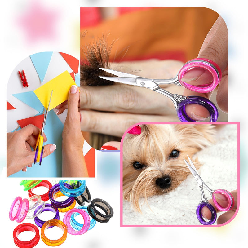 16 Pcs Silicone Scissors Finger Rings, Thumb Insert Finger Protection Ring for Pet Grooming Scissors Accessories, Barber Grips for Dog Hair Cutting - PawsPlanet Australia