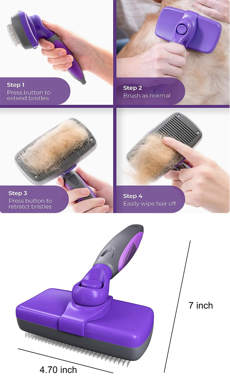 Dog Grooming Gloves and Brush Set - Dog Washing Gloves | Self-Cleaning Slicker Brush| Dog Bath Brush| Grooming kits for Nose and Teeth (7 pcs) - PawsPlanet Australia