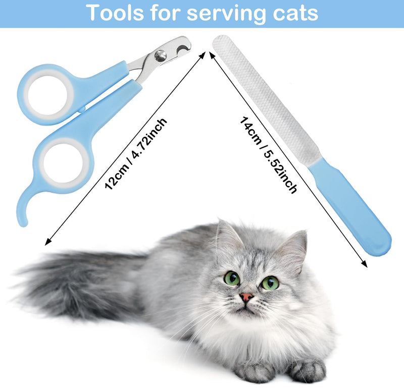5Pcs Dogs and Cats Grooming Nail Clippers Kit Pet Claws Nail Clipper Trimmers, with Protective Guard Lock to Avoid Over Cutting, Professional Trimmers for Large and Small Cat and Dog (Blue) Blue - PawsPlanet Australia