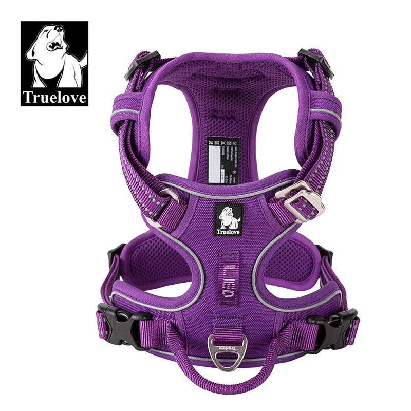 Dog Harness No Pull Adjustable Reflective Step-in Soft Nylon For Small Large Pet TLH56512(M, Purple) M
