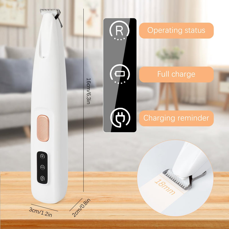 Saffory Paw Trimmer,Saffory Dog Trimmer,Electric Dog Trimmer,Rechargeable Low Noise Pet Trimmer Hair Clipper with LED Light,Saffory Dog Paw Trimmer Waterproof for Dogs Cats Hair Trimming(1 Set) 1pc - PawsPlanet Australia