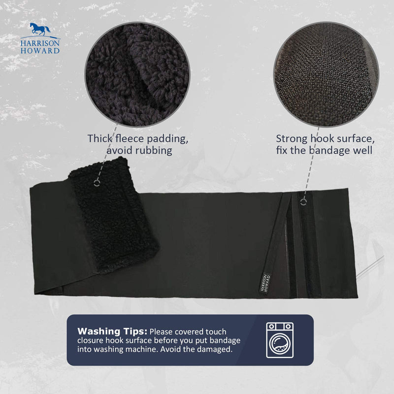 Harrison Howard Horse Belly Guard Body Bandage Wrap Spur Mark Protector Belly Cover Skin Guard Extra Large X-Large Black - PawsPlanet Australia