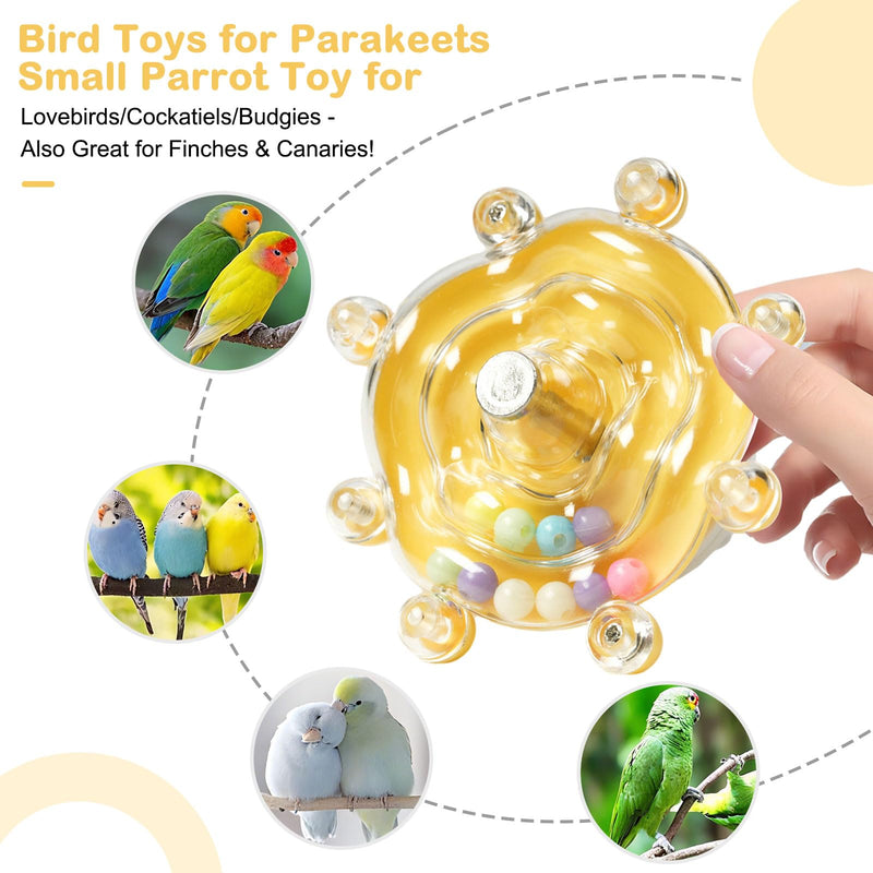 Cockatiel Toys Bird Toys for Parakeets, Flappy Bird Toy with Spinning Wheel & Chewable Bells, Interactive Bird Foraging Toys for Budgies/Lovebirds/Small Birds - PawsPlanet Australia