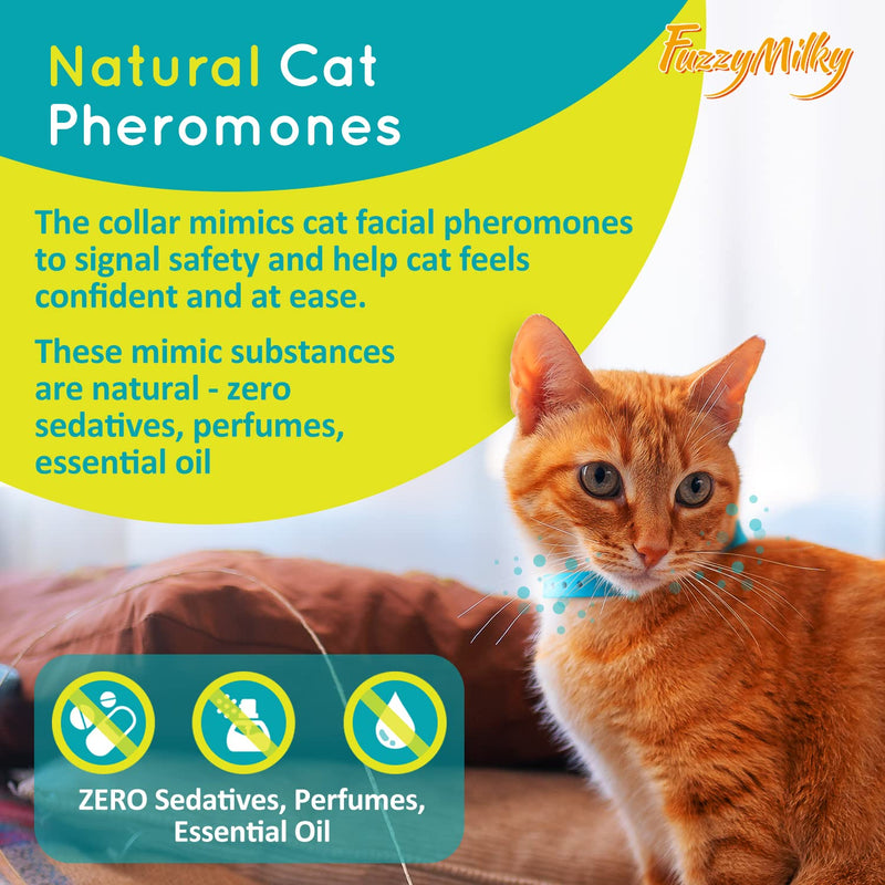 Cat Calming Collars - 5 Packs Cat Collar Infused with Synthetic Pheromones (Blue) - Cat Pheromone Diffuser Necklace for Anxiety Relief, Travel, Keeping Kitty Quiet