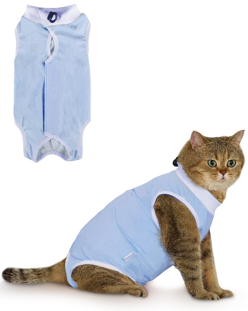 ANWA Breathable Cat Recovery Suit Female, Cat Onesie for Cats After Surgery Female, Cat Surgery Recovery Suit Female Medium Blue