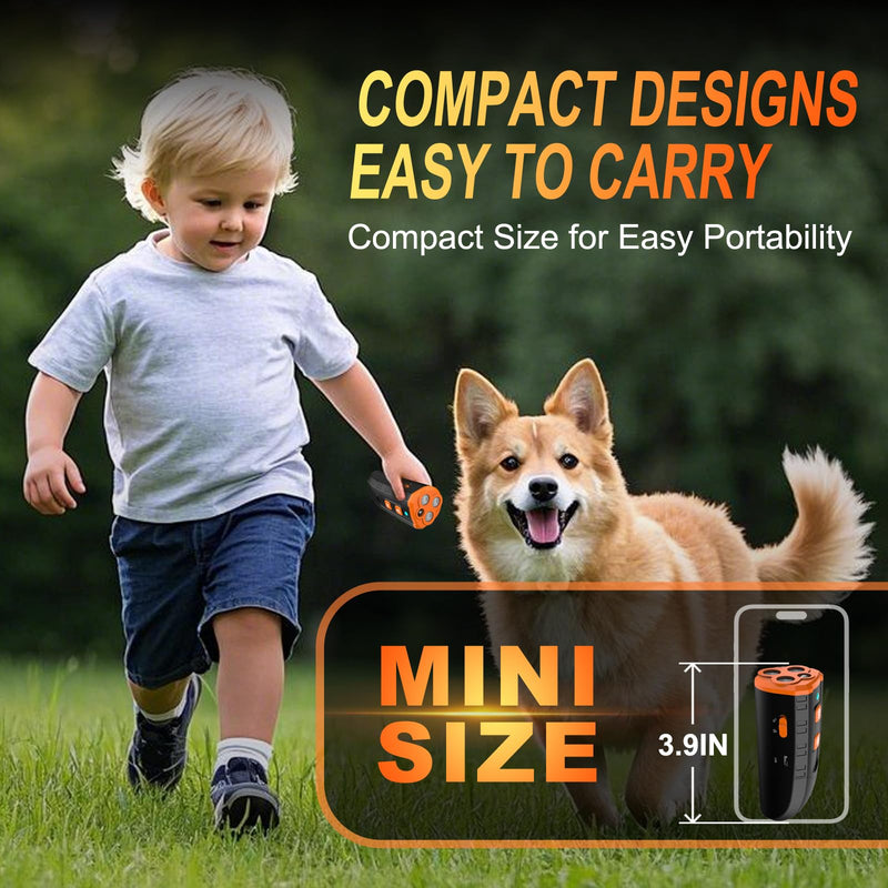 Dog Bark Deterrent Device, Anti Barking Device Bark Button for Dogs with 3X Ultrasonic Silencer, Stopping Own or Neighbor's Dog Barking, Dog Behavior Training, Safe, Rechargeable, Indoor Outdoor