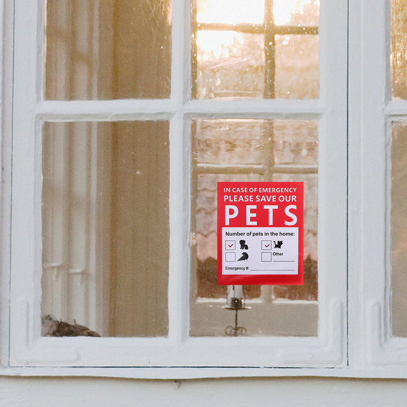 PRETYZOOM Rescue Stickers for Your Pet - Self-Adhesive - 10 Red - Easy to Use and Protects in Emergency Situations for Home Pets