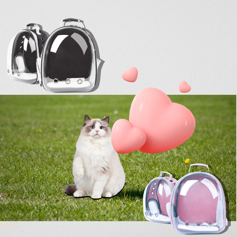Cat Backpack Bubble, Cats and Dogs Pet Carrier Hard, Suitable for Cats Traveling Cat Bag Carrier, Transparent Outdoor Waterproof Spacecraft Pet Backpack Carrier(Pink) PINK - PawsPlanet Australia