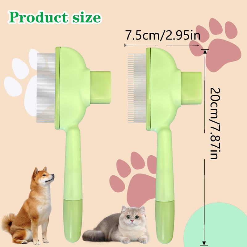 Flea Comb for Dogs and Cats with Release Button Fine Tooth Dog Comb for Grooming Massaging and Cleaning Remove Fleas Eggs Pet Hair Removal for Short and Long Hair 2 Pack Green 2PCS - PawsPlanet Australia