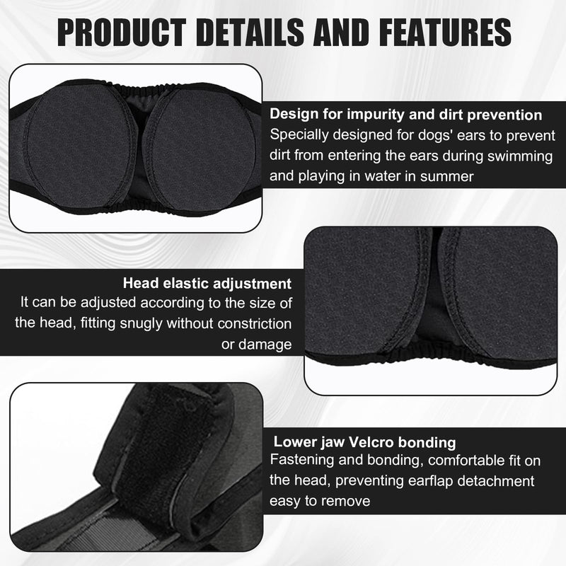 Dog Ear Defenders, Adjustable Waterproof Pet Dog Ear Protectors, Windproof and Noise Protection Comfort EarMuffs for Dogs, Suitable for Beauty Treatments Bathing Swimming Rain and Fireworks, Gray, M
