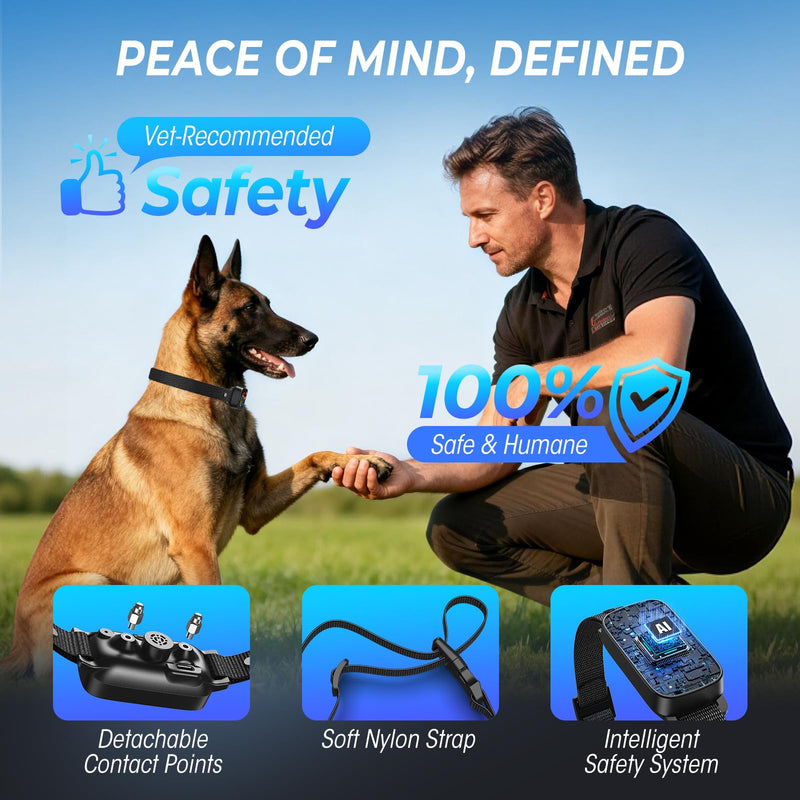 Ultrasonic Bark Collar for Large Medium Small Dogs,Automatic Anti Barking Training Collar with 7 Sensitivity Levels Black