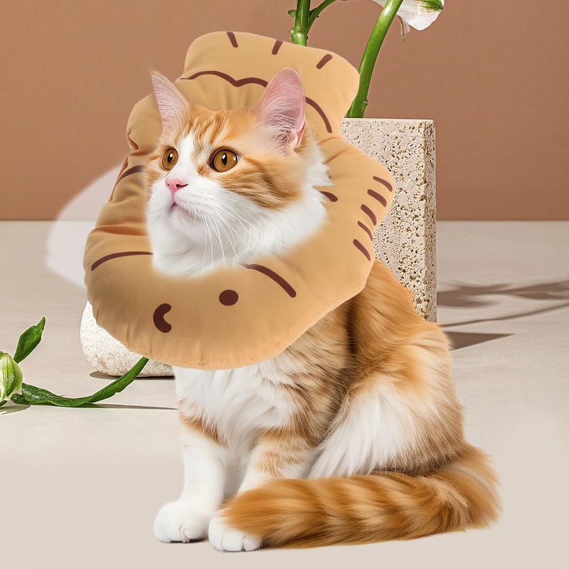 BESTonZON Soft Donut Neck Collar for Cats made of Polyester with Easy Care Comfort and Daily Freedom of Movement for Recovery after Surgery