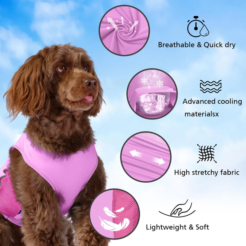 2 Pack UPF 50+ Sun Protection Sports Fan Pet T-Shirts, Quick-Dry Soft Clothes for Medium Large Dogs Girl, Tshirts with Reflective Strip Sleeveless Vest Pet Apparel P23ST00504XXXL 3XL(chest:21.5-26.7") 2Pack - Leopard - PawsPlanet Australia