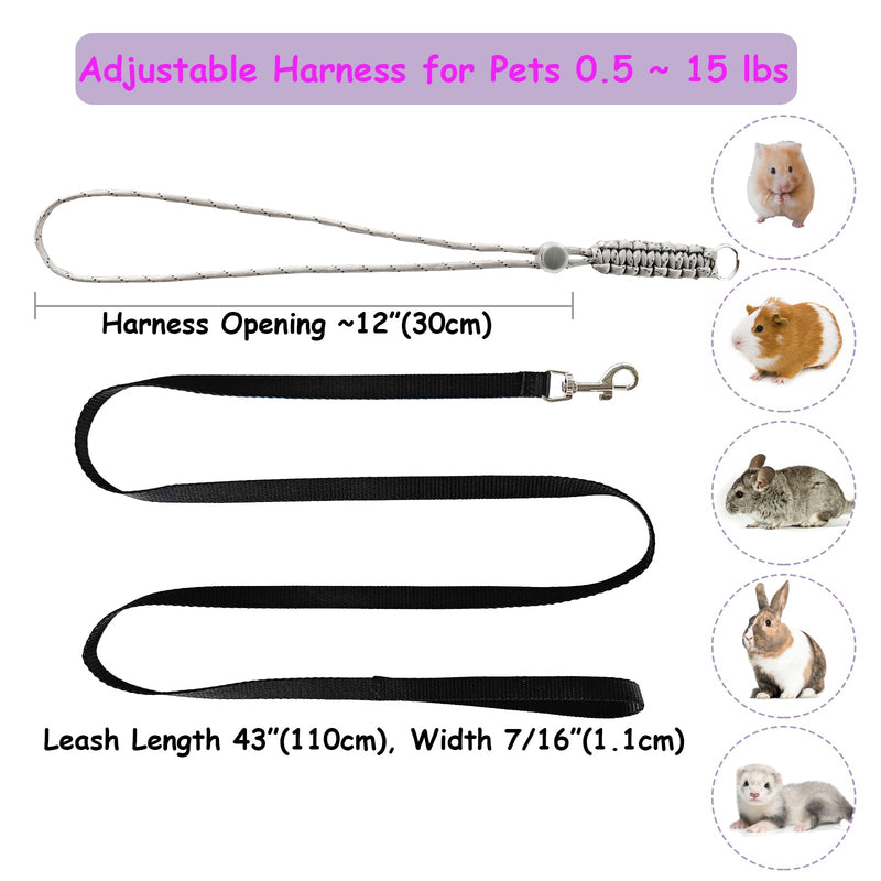 Handmade Figure 8 Harness and Leash for Ferrets/Bearded Dragons/Guinea Pigs/Rats/Chinchillas/Reptiles/Birds/Squirrels/Small Animals Pets up to 15lb Blue+Pink - PawsPlanet Australia