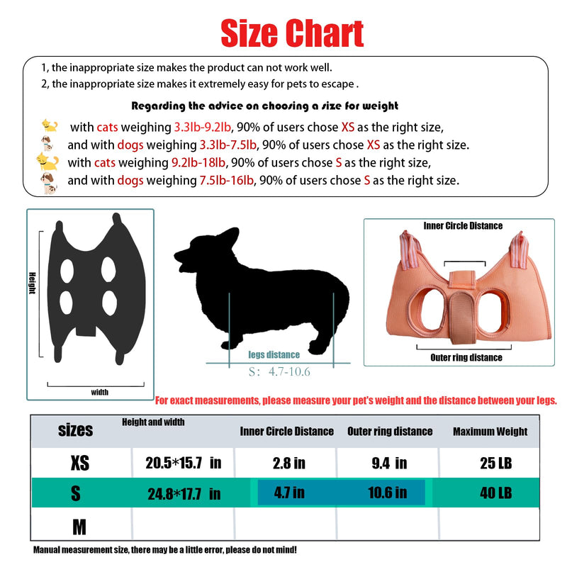 Cat and Dog Grooming Hammock with Safety Belt for Nail Clipping、Grooming,Cat Bathing Bag for cat Nail Trimming,Cat Claw Care Bag, Dog Grooming Harness（S,Be Sure to Check The Size Chart） S Pink - PawsPlanet Australia