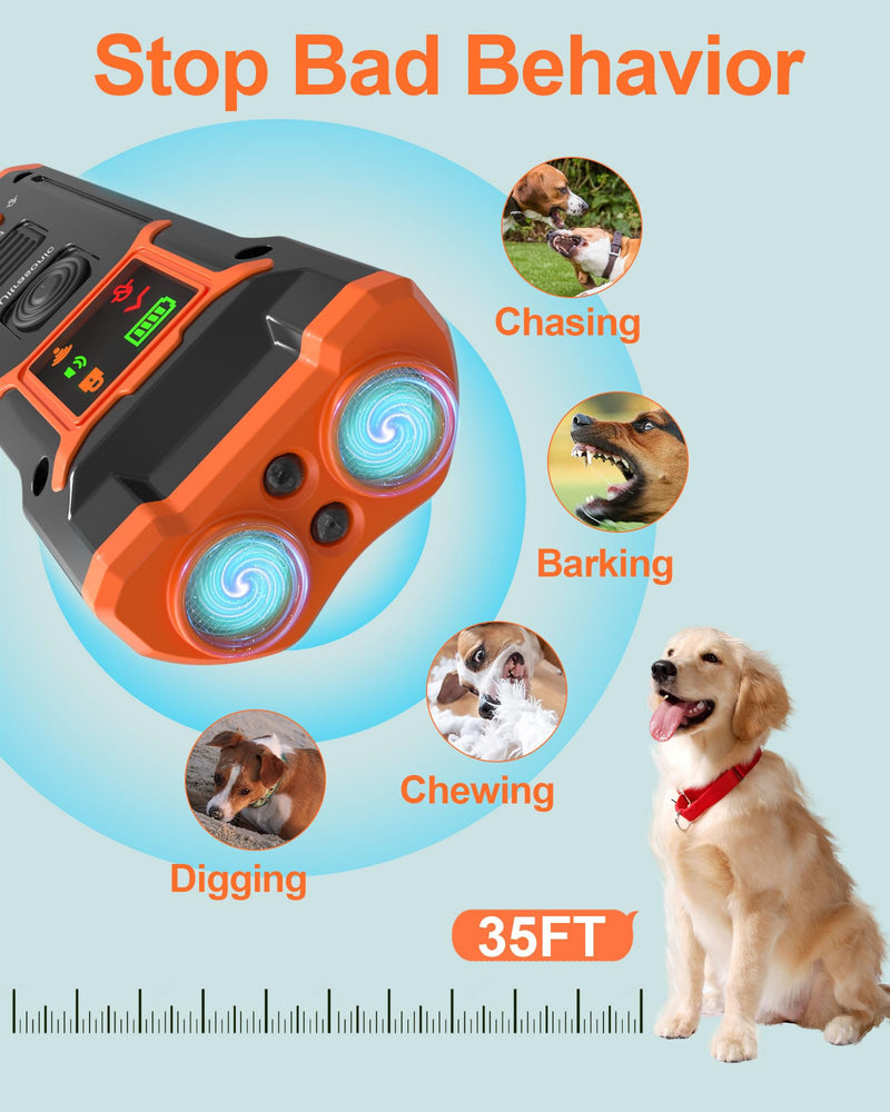 2025 Dog Training Bark Deterrent Device, Anti-Barking Device with HD Display and LED Flashlight for Dogs, Stop Bad Behavior Without Yelling or Swatting, Ultrasonic Stopper Alternative to Shock Collar - PawsPlanet Australia