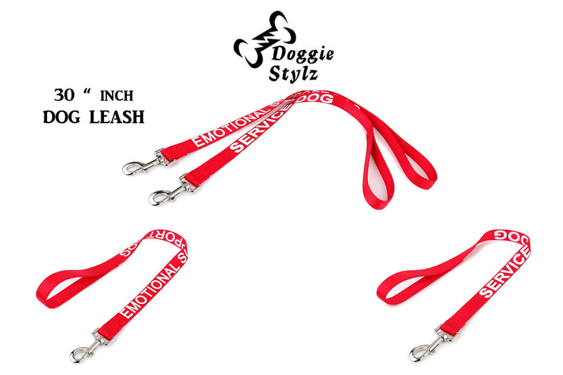 Doggie Stylz Service Dog Leash Wrap or Emotional Support Leash With Large Lettering on Both Sides. Prevent Accidents by Warning Others Your Dog is Working.