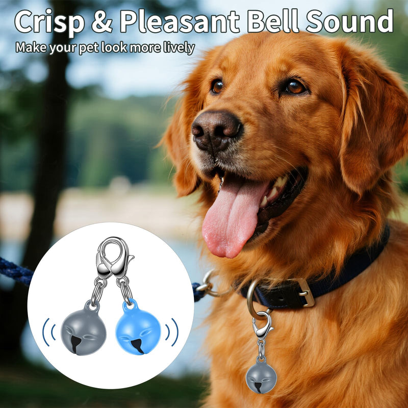 Larrel 14 Pcs Pet Bell, Small Dog Collar Bell with Key Rings Clasps Cat Collar Charms Pet Pendant Accessories for Small Animal Dog Goat Puppy Kitty Pets Training to go Outside 1/2-Inch (Colourful) - PawsPlanet Australia