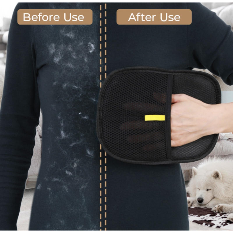 2-in-1 Pet Hair Remover Set - Pet Hair Removal Gloves – Electrostatic Grooming Gloves & Lint Remover Brush to Clean Cat & Dog Hair on Couch, Furniture, Carpet, Rug, Pet Bed, Curtain, & Upholstery - PawsPlanet Australia