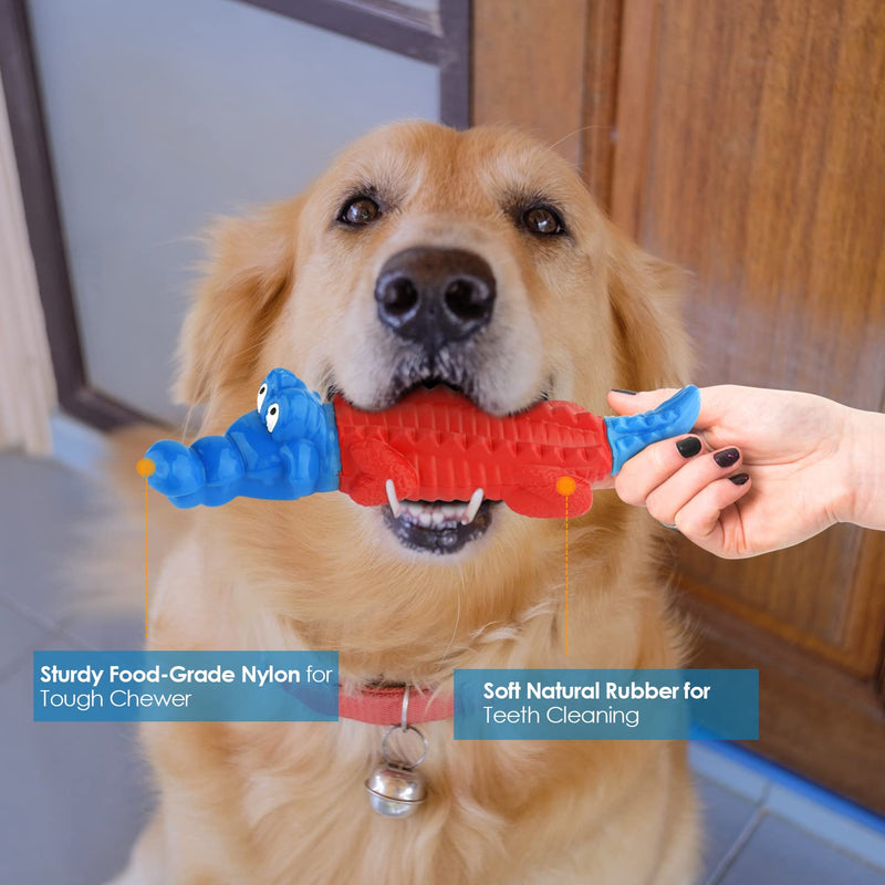 PETIZER Dog Toys for Aggressive Chewers, Non Squeak Dog Chew Toys, Interactive Dog Toys, Dog Teething Toys Made with Nylon and Rubber for Small/Medium/Large Dogs - PawsPlanet Australia