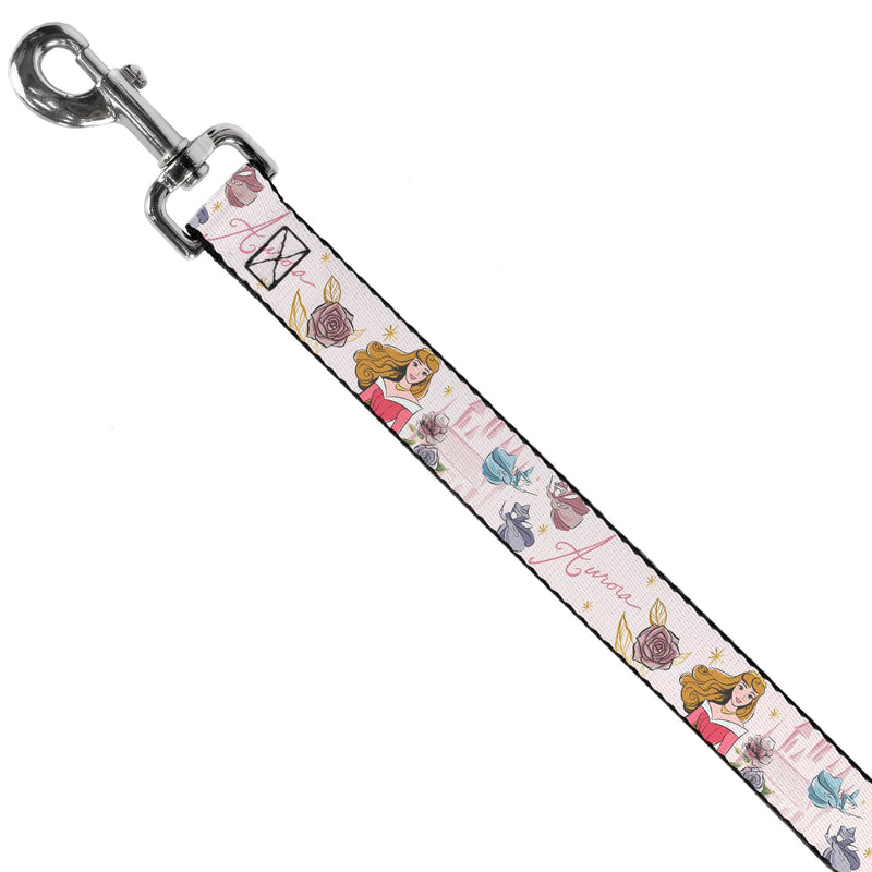 Disney Pet Leash, Dog Leash, Sleeping Beauty Aurora and Fairy Godmothers Pose with Script, 6 Feet Long 1.5 Inch Wide 6 Feet Long - 1.5" Wide - PawsPlanet Australia
