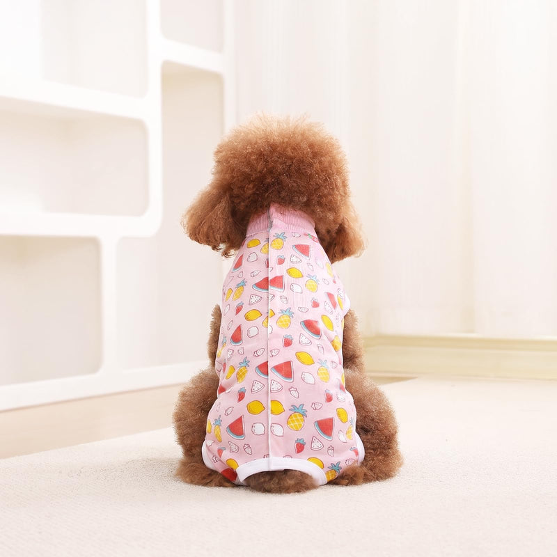 Dog Surgery Recovery Suit, Puppy Surgical Onesie for Female Spay Male Neuter, Soft Anti-Licking Bodysuit Pajamas Shirt After Surgery, E-Collar & Cone Alternatives for Small Medium Dogs Cats Watermelon S