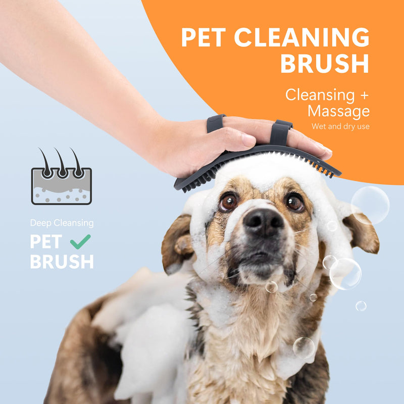 Li&Zhao Dog Bath Brush - 2 PCS Dog Grooming Brush Pet Scrubber for Bath Pet Shampoo Brush Massage Rubber Comb Pet Comb for Shower - PawsPlanet Australia