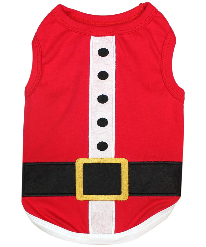 Parisian Pet Dog T-Shirt - Embroidered Santa Outfit - Lightweight Cotton Dog Christmas Outfit - Sleeveless Funny Christmas Pet Clothes - Machine Washable Shirts for Large Dogs - 3XL XXX-Large - PawsPlanet Australia